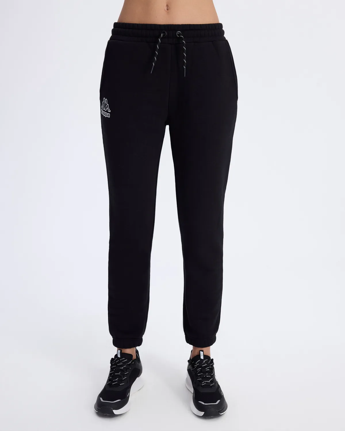 Siyah Logo Fres Tur Kadın Siyah Oversize Fit Eşofman Altı