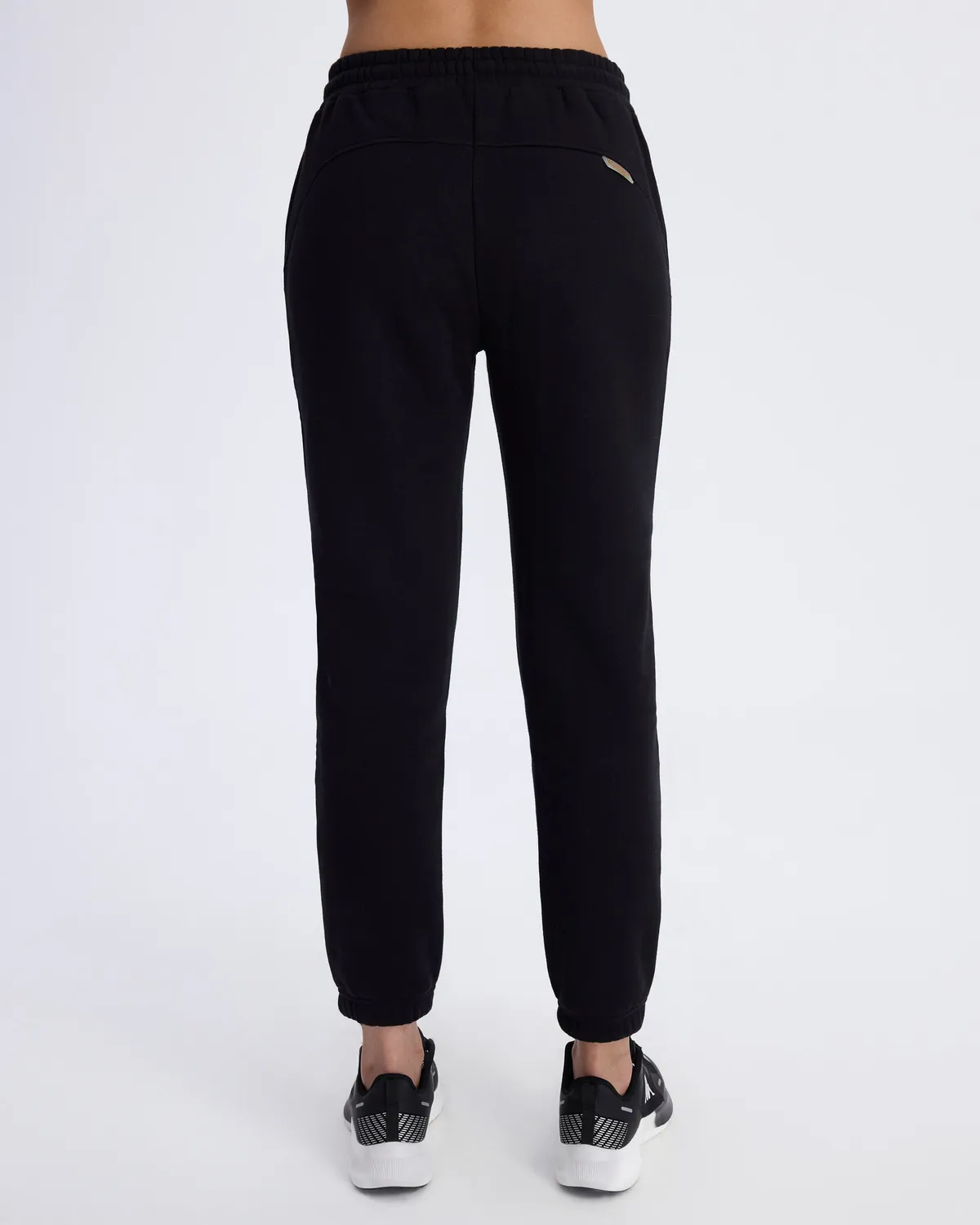 Siyah Logo Fres Tur Kadın Siyah Oversize Fit Eşofman Altı