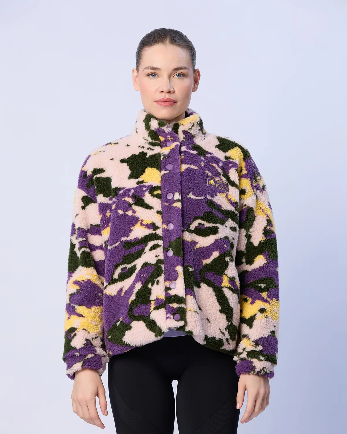 Sarı Authentic Neplina Kadın Siyah-Mor Regular Fit Sherpa