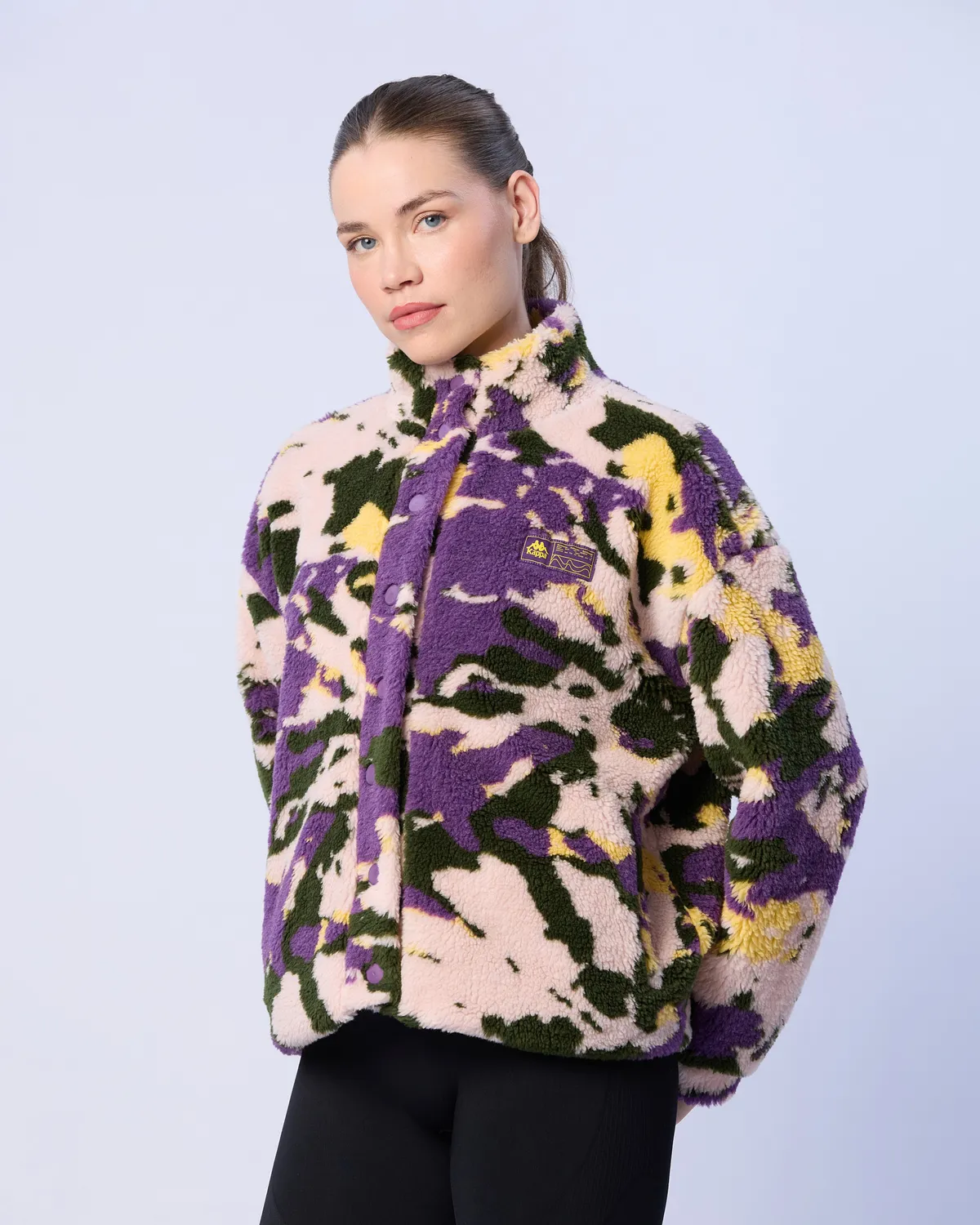 Sarı Authentic Neplina Kadın Siyah-Mor Regular Fit Sherpa