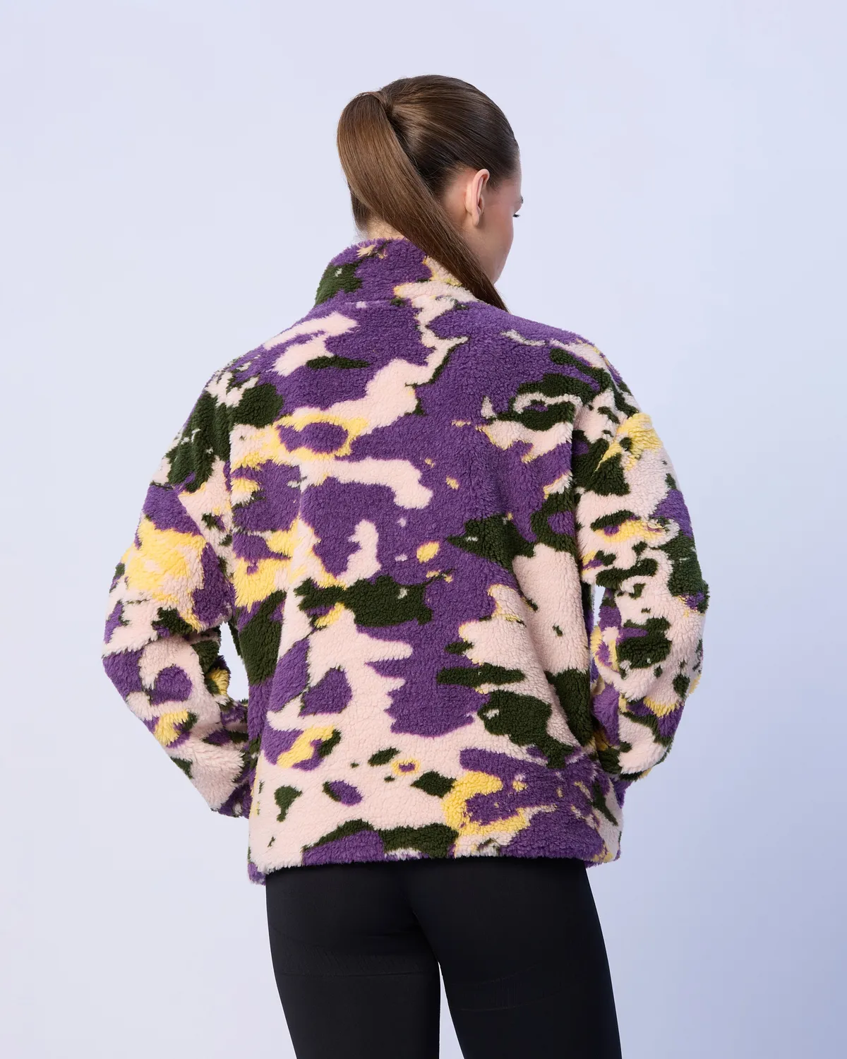 Sarı Authentic Neplina Kadın Siyah-Mor Regular Fit Sherpa