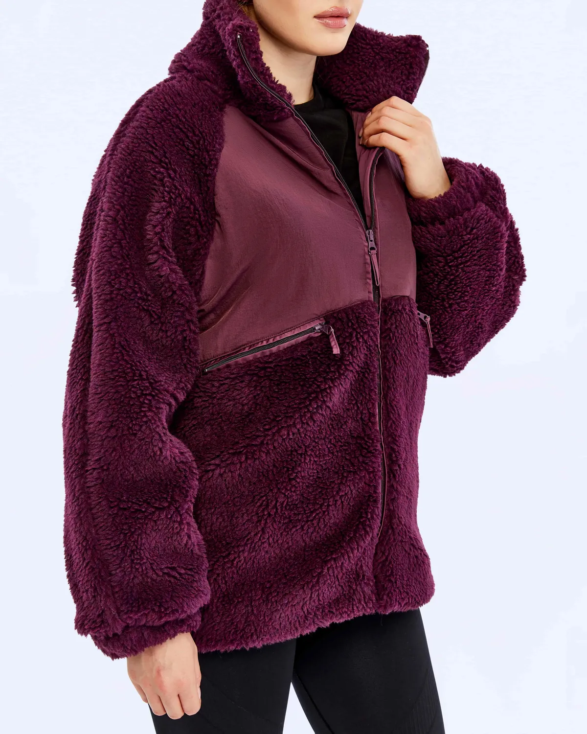 Siyah Authentic Oripro Kadın Bordo Regular Fit Sherpa