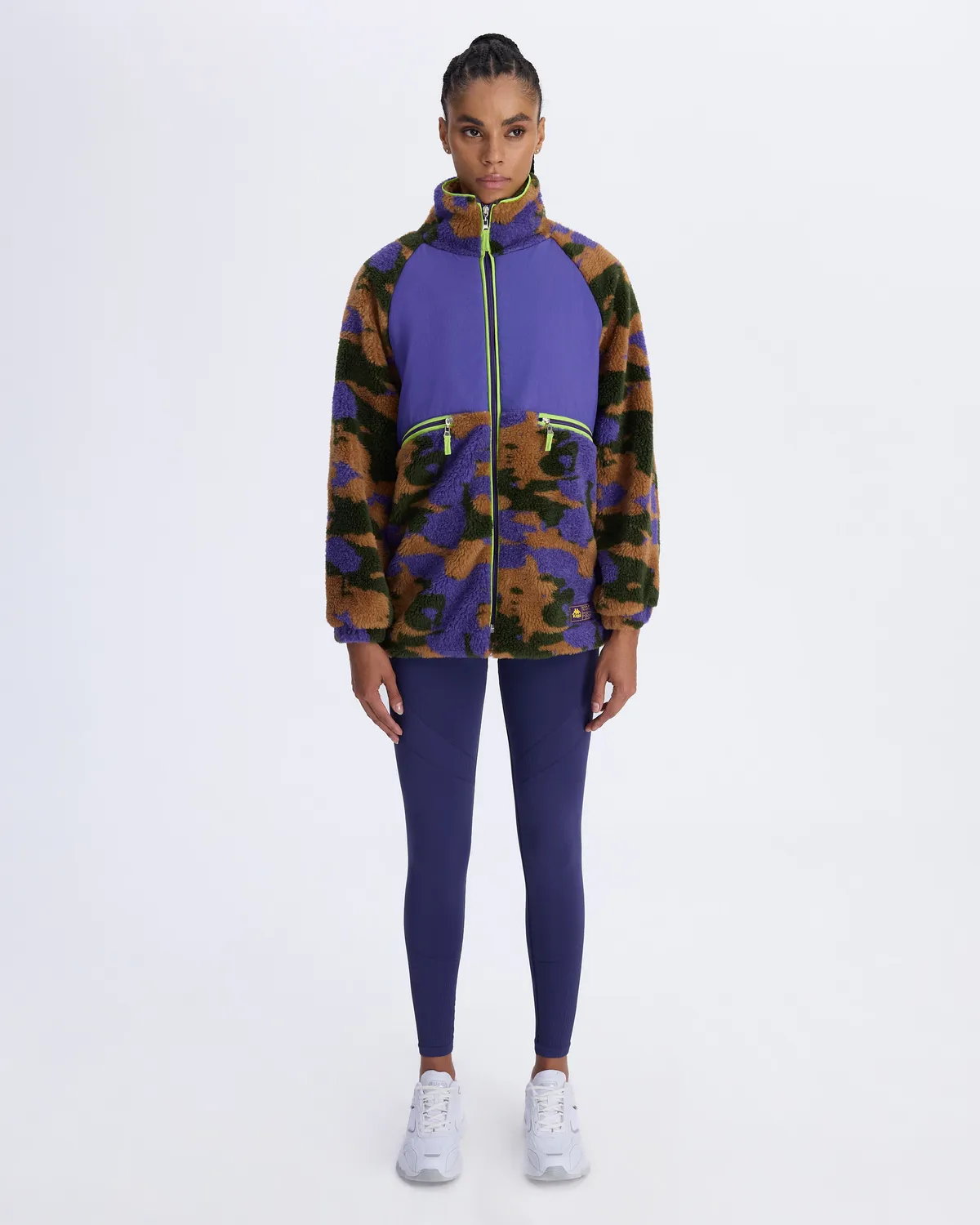 Kahverengi Authentic Oripro Kadın Camel-Mor-Yeşil Regular Fit Sherpa