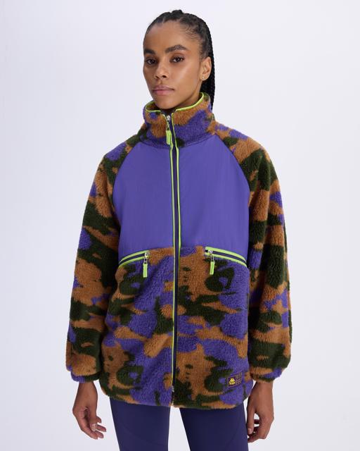 Kahverengi Authentic Oripro Kadın Camel-Mor-Yeşil Regular Fit Sherpa - KAPPA® Türkiye