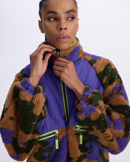 Kahverengi Authentic Oripro Kadın Camel-Mor-Yeşil Regular Fit Sherpa - KAPPA® Türkiye