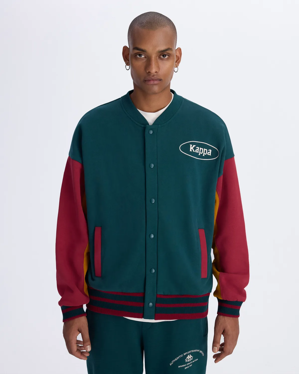 Yeşil Authentic Franz Bomber Erkek Yeşil-Kırmızı Comfort Fit Bomber Ceket