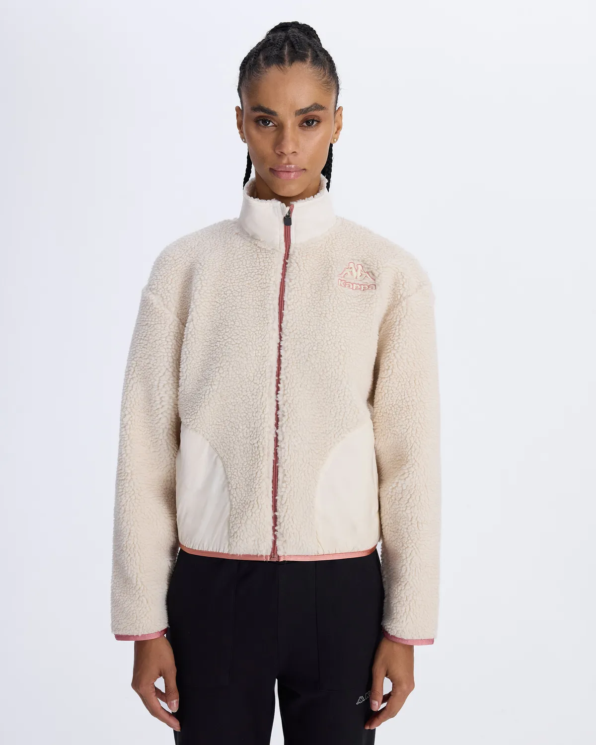 Beyaz Logo Felax Tur Kadın Beyaz Comfort Fit Sherpa