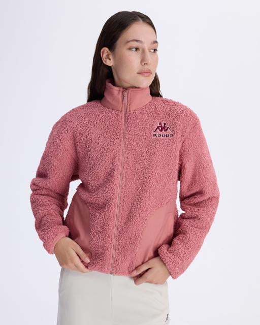 Pembe Logo Felax Tur Kadın Gül Kurusu Comfort Fit Sherpa - KAPPA® Türkiye