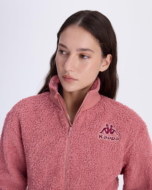 Pembe Logo Felax Tur Kadın Gül Kurusu Comfort Fit Sherpa - KAPPA® Türkiye