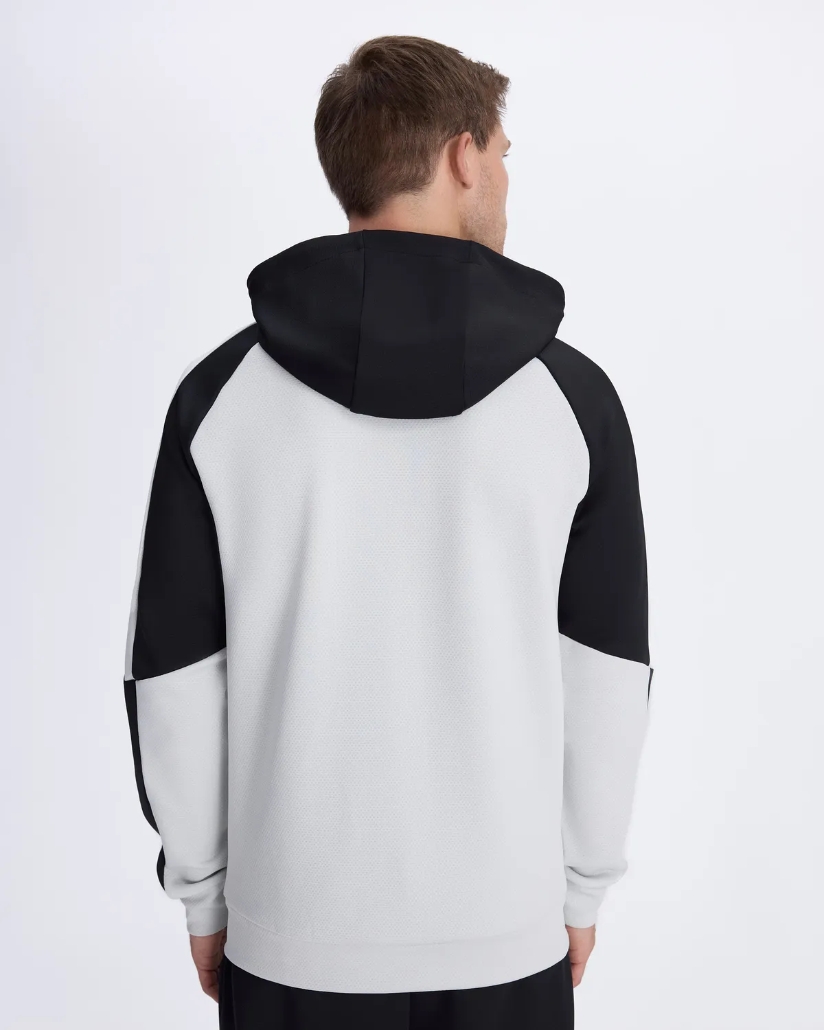 Siyah Lacty Full Zip Erkek Siyah-Beyaz Regular Fit Fermuarlı Eşofman Üstü