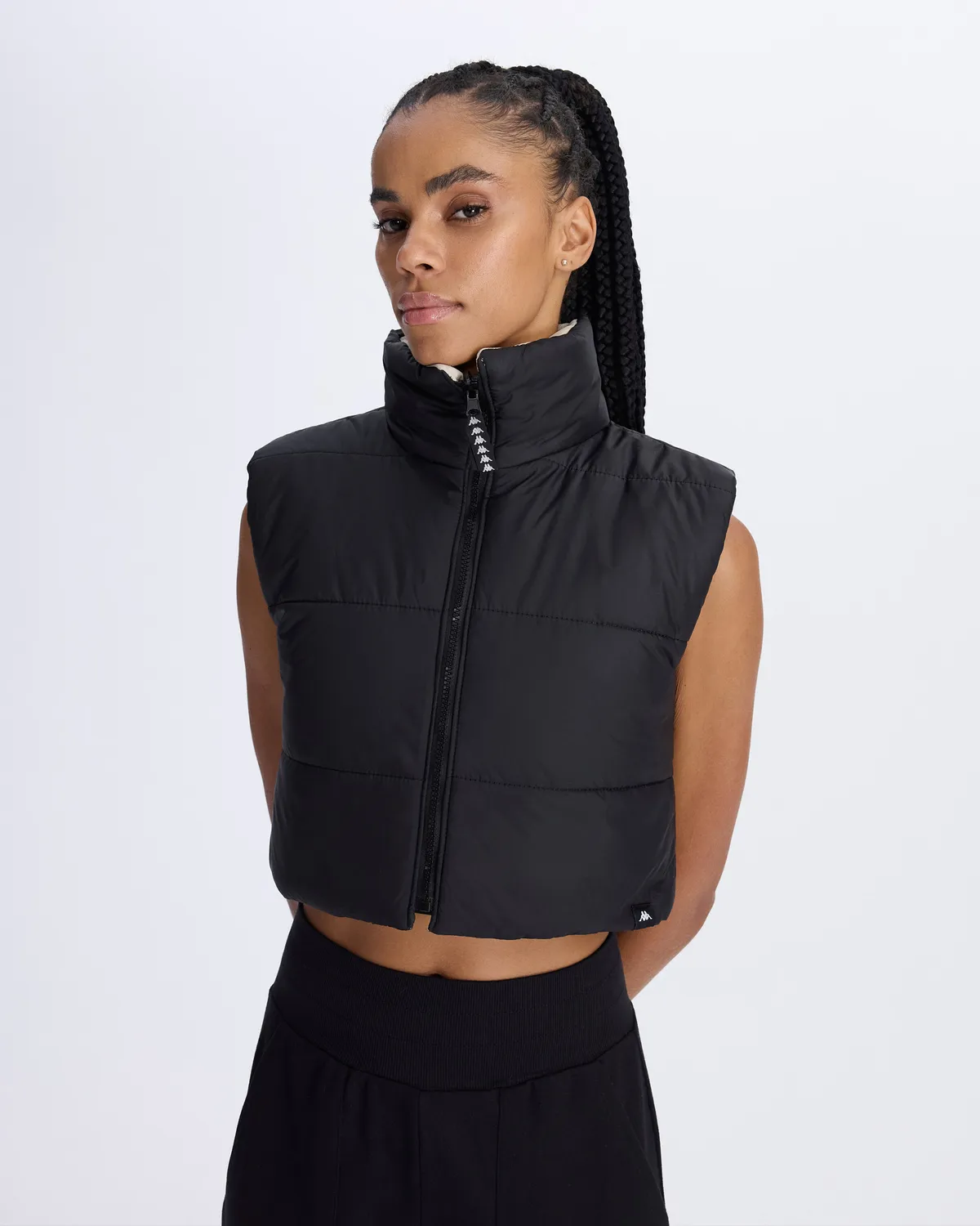 Kahverengi Protun Çift Tarafli Kadın Camel-Siyah Regular Fit Yelek