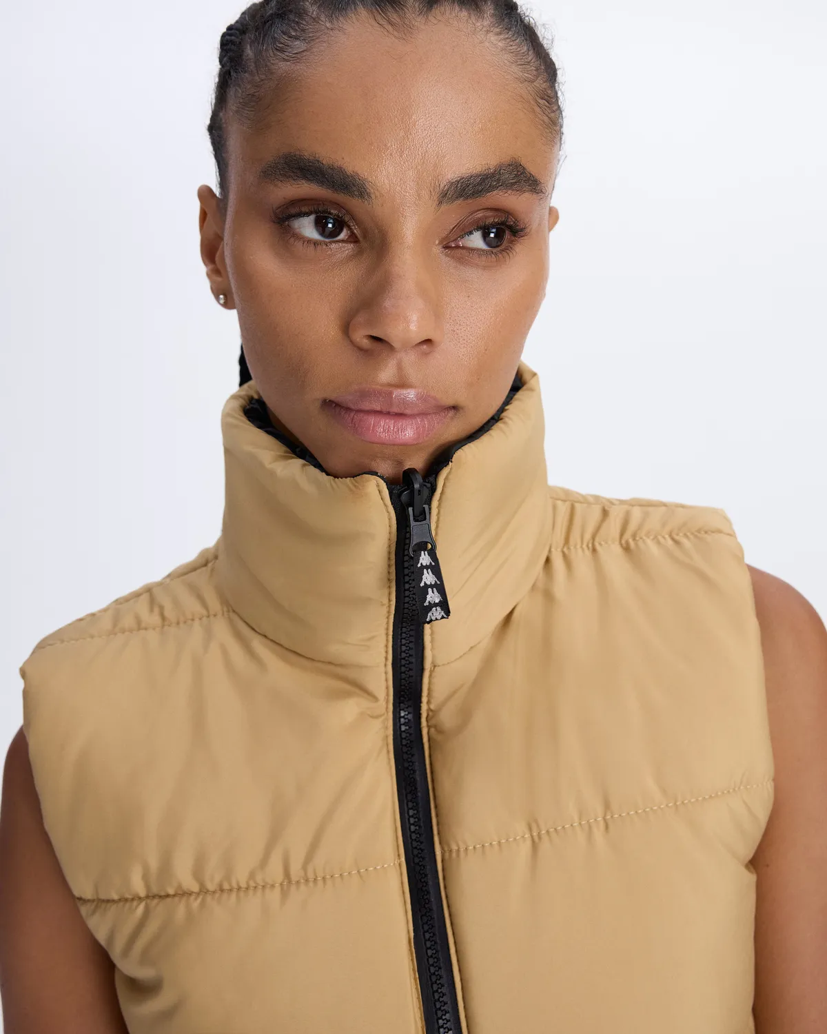 Kahverengi Protun Çift Tarafli Kadın Camel-Siyah Regular Fit Yelek