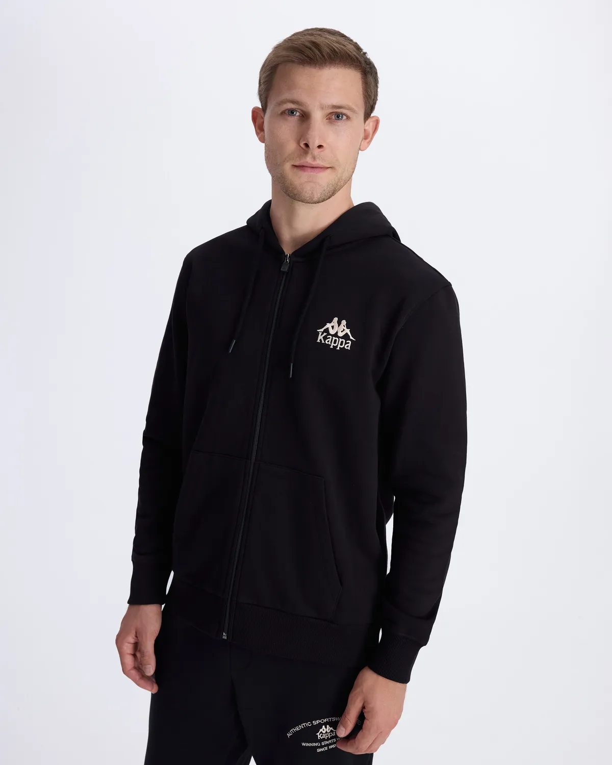 Siyah Authentic Franz Full Zip Erkek Siyah Regular Fit Fermuarlı Eşofman Üstü