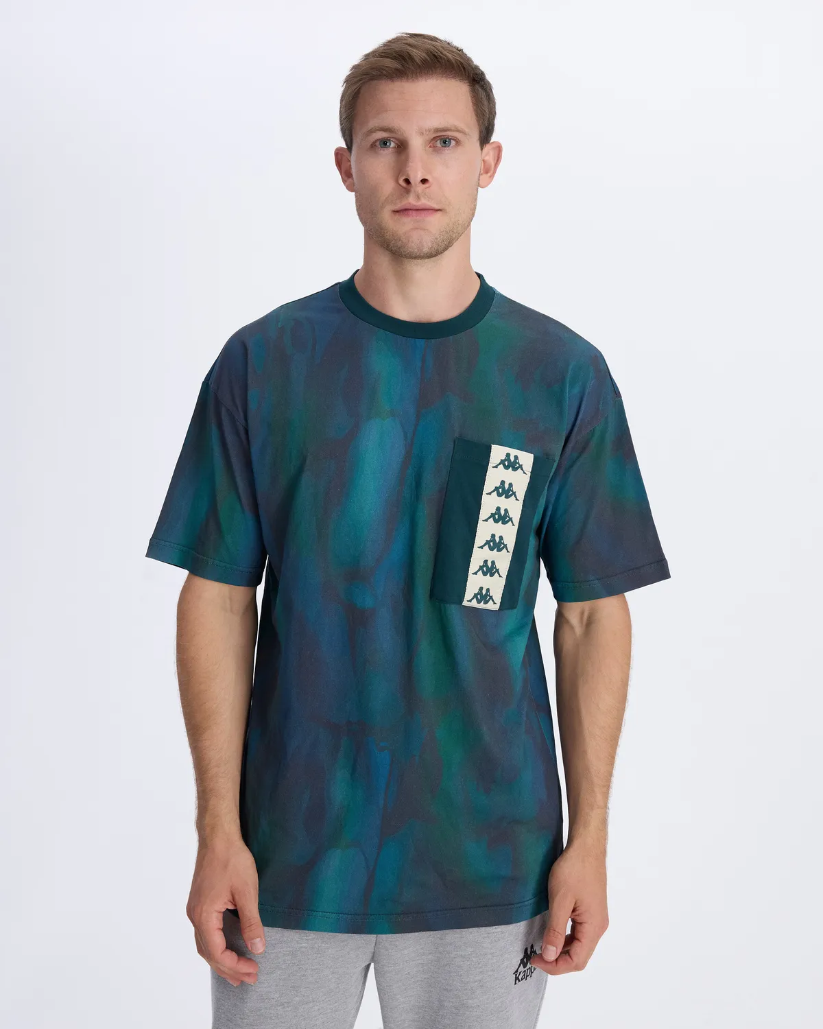 Yeşil Authentic 222 Banda Fapo 3 Graphik Erkek Yeşil-Siyah Comfort Fit Tişört