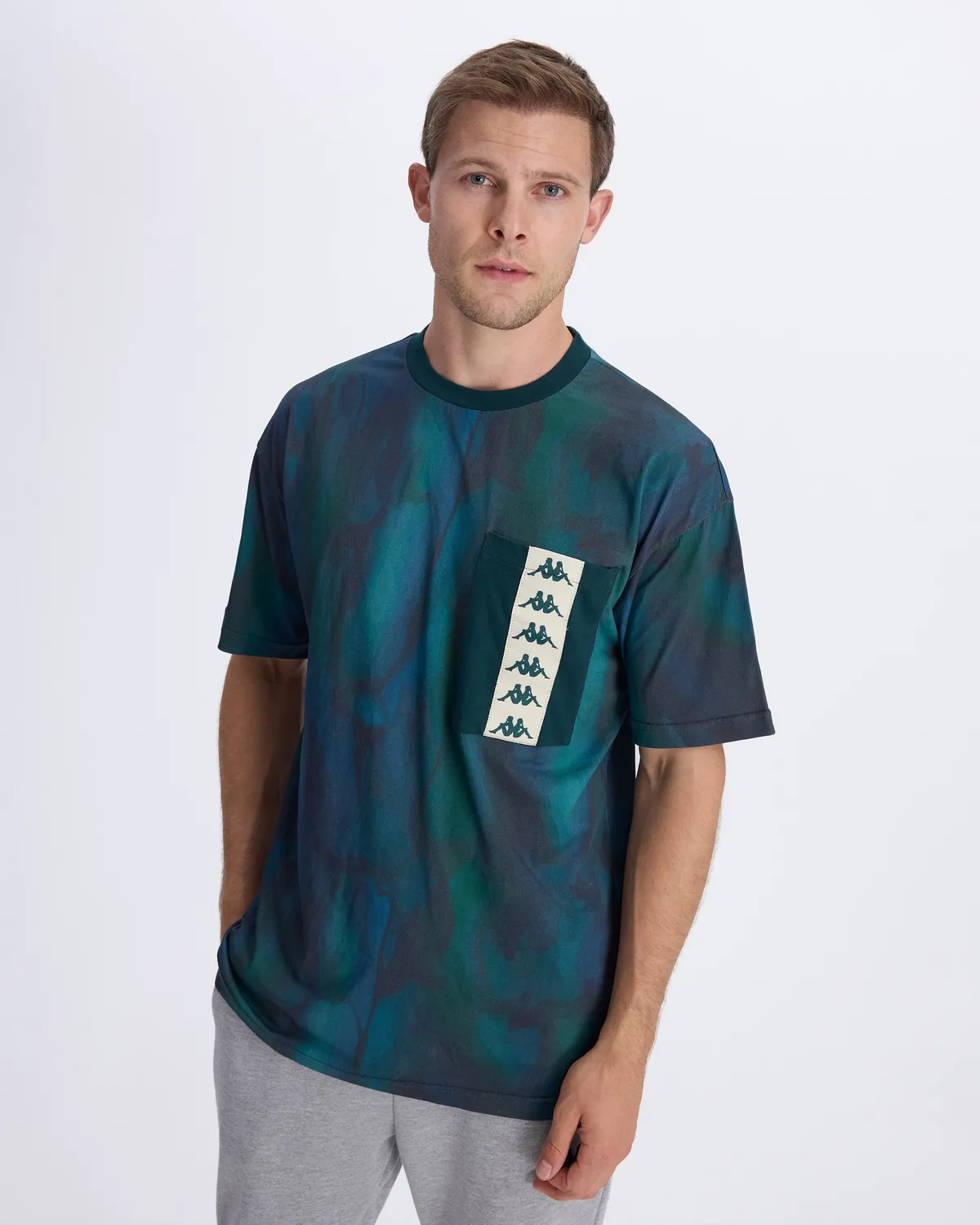 Yeşil Authentic 222 Banda Fapo 3 Graphik Erkek Yeşil-Siyah Comfort Fit Tişört