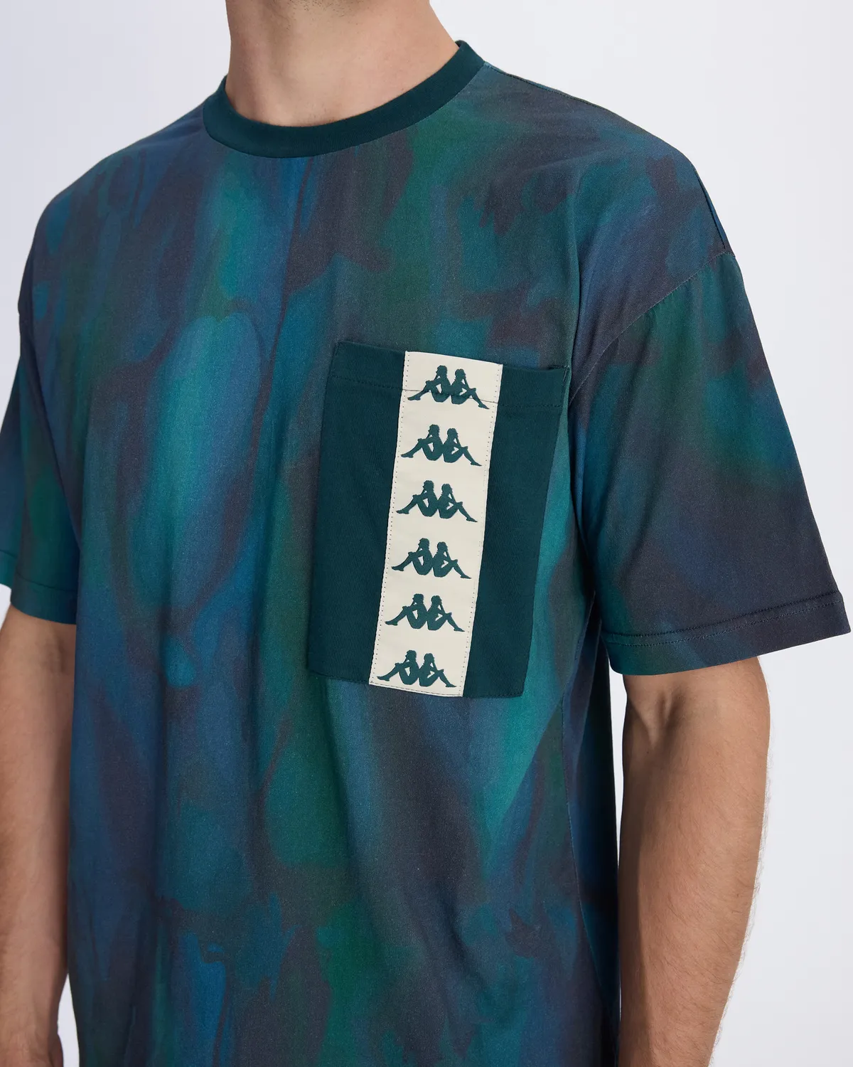 Yeşil Authentic 222 Banda Fapo 3 Graphik Erkek Yeşil-Siyah Comfort Fit Tişört