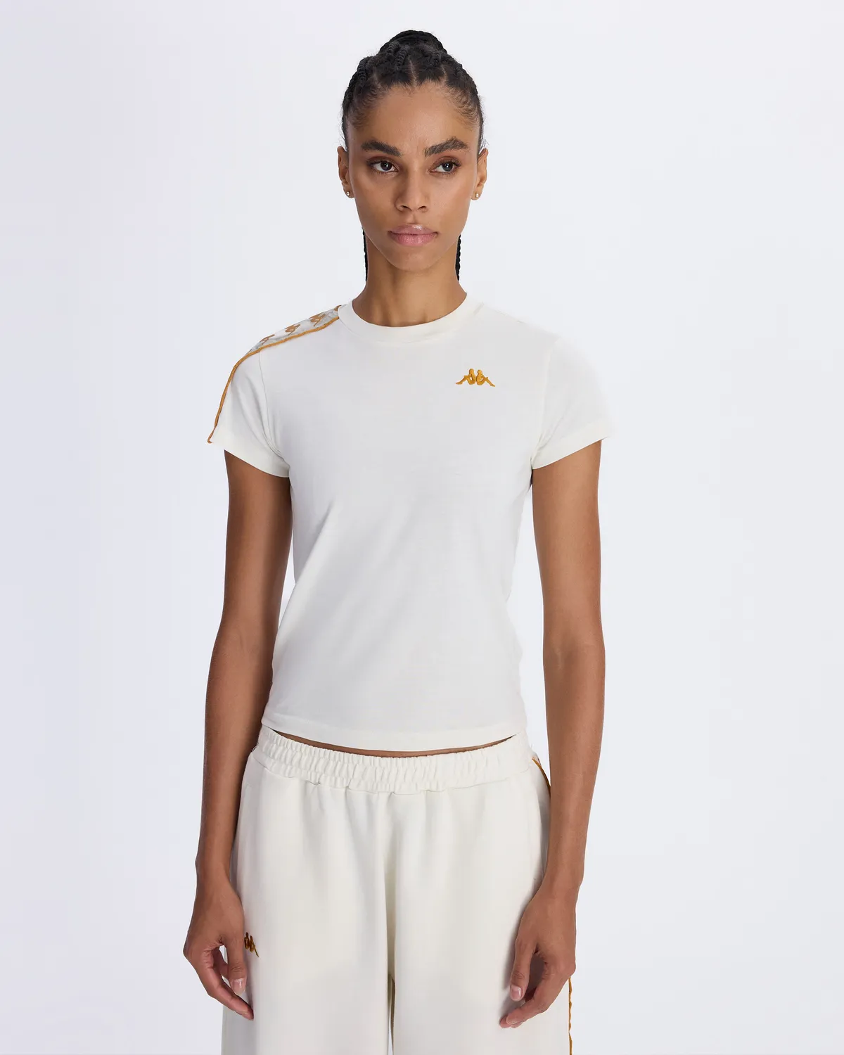 Beyaz Authentic 222 Banda Pippigt Kadın Beyaz Skin Fit Tişört