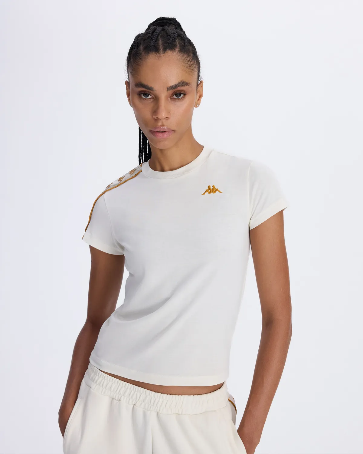 Beyaz Authentic 222 Banda Pippigt Kadın Beyaz Skin Fit Tişört