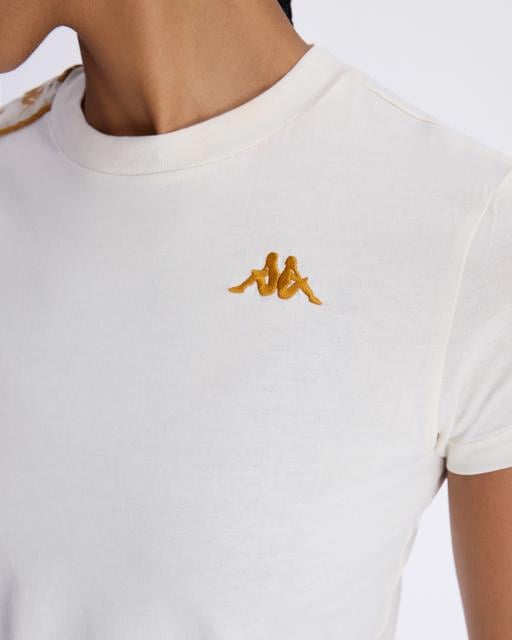 Beyaz Authentic 222 Banda Pippigt Kadın Beyaz Skin Fit Tişört - KAPPA® Türkiye