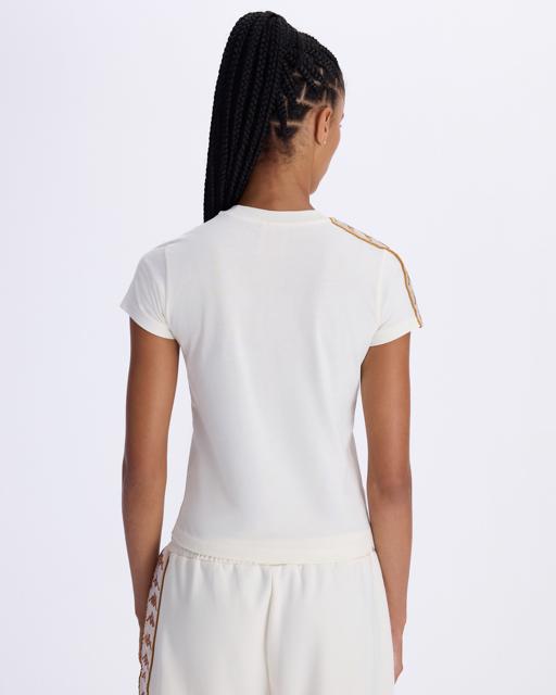Beyaz Authentic 222 Banda Pippigt Kadın Beyaz Skin Fit Tişört - KAPPA® Türkiye