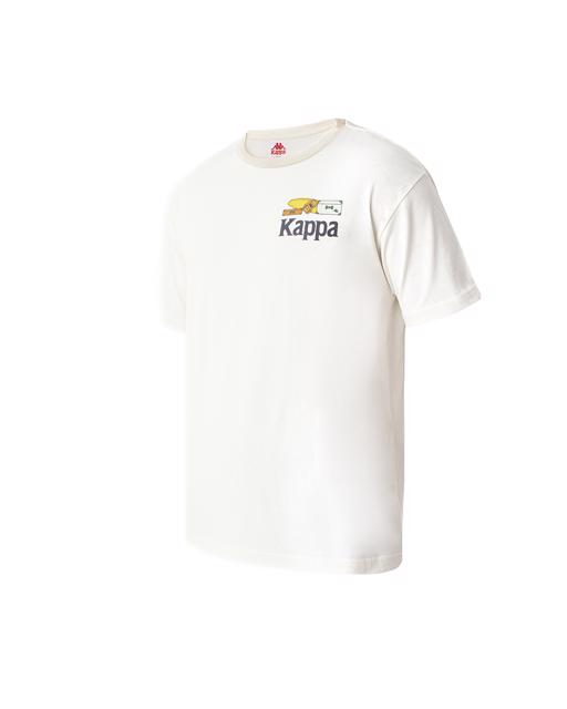 Beyaz Authentic Graphik Paras Tur Unisex Beyaz Comfort Fit Tişört - KAPPA® Türkiye