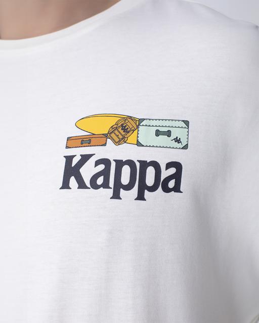 Beyaz Authentic Graphik Paras Tur Unisex Beyaz Comfort Fit Tişört - KAPPA® Türkiye