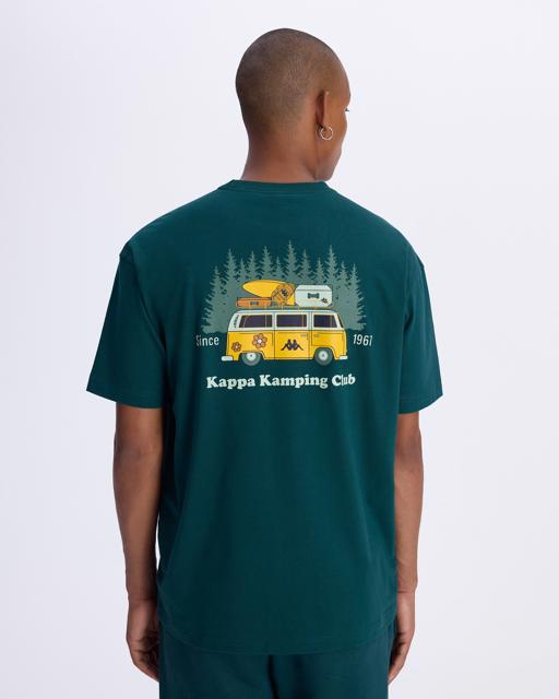 Yeşil Authentic Graphik Paras Tur Unisex Petrol Yeşili Comfort Fit Tişört - KAPPA® Türkiye