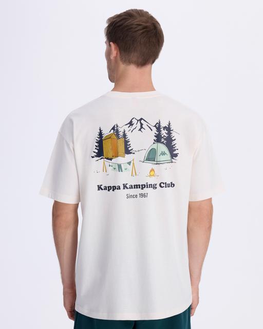 Beyaz Authentic Graphik Parker Unisex Beyaz Comfort Fit Tişört - KAPPA® Türkiye