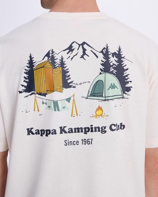 Beyaz Authentic Graphik Parker Unisex Beyaz Comfort Fit Tişört - KAPPA® Türkiye