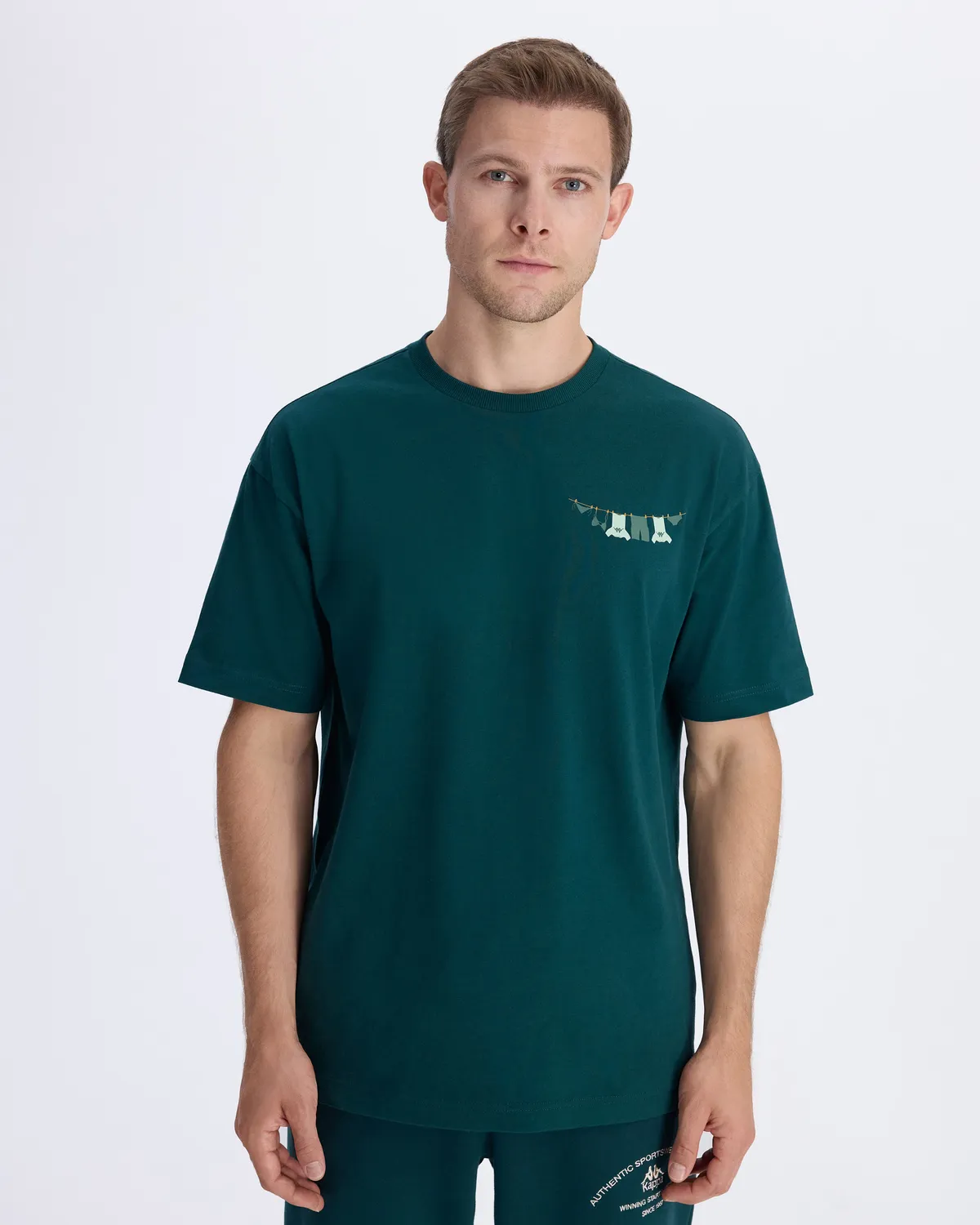 Yeşil Authentic Graphik Parker Unisex Petrol Yeşili Comfort Fit Tişört