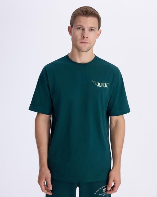 Yeşil Authentic Graphik Parker Unisex Petrol Yeşili Comfort Fit Tişört - KAPPA® Türkiye