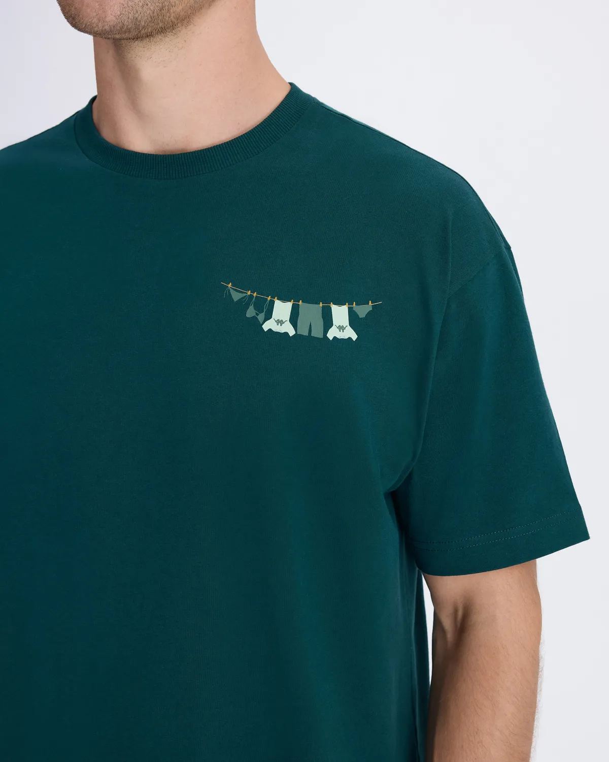 Yeşil Authentic Graphik Parker Unisex Petrol Yeşili Comfort Fit Tişört