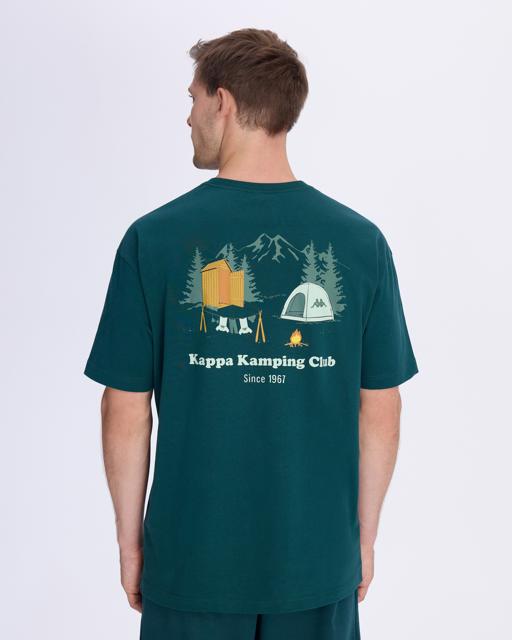 Yeşil Authentic Graphik Parker Unisex Petrol Yeşili Comfort Fit Tişört - KAPPA® Türkiye