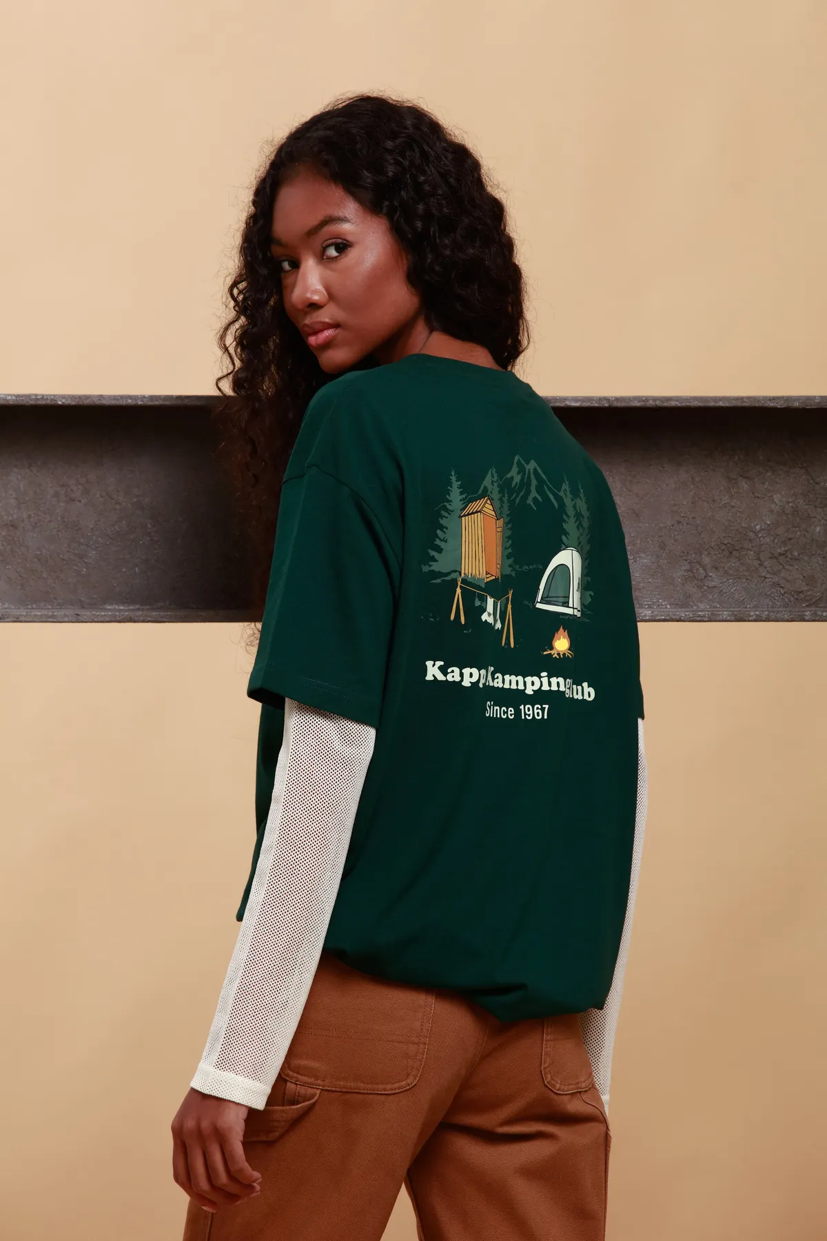 Yeşil Authentic Graphik Parker Unisex Petrol Yeşili Comfort Fit Tişört