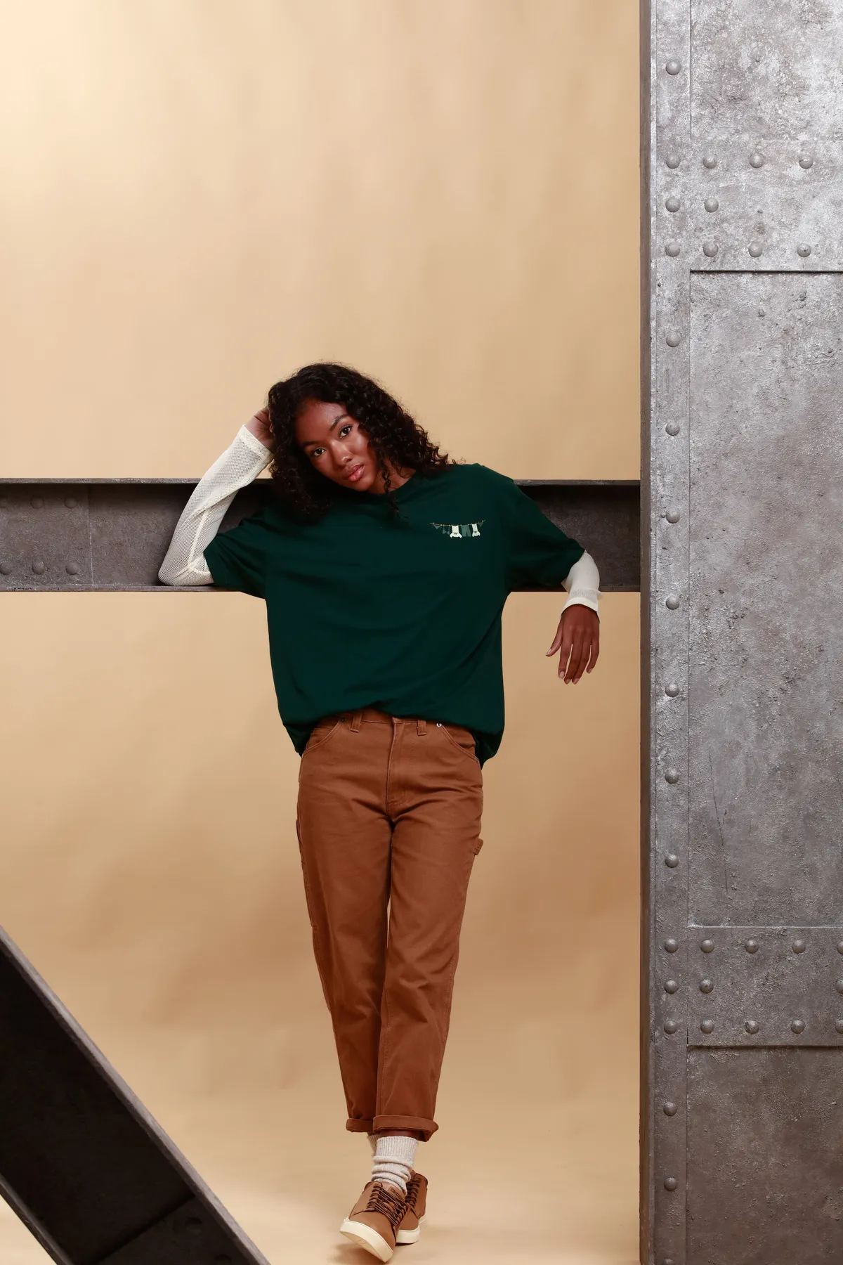 Yeşil Authentic Graphik Parker Unisex Petrol Yeşili Comfort Fit Tişört