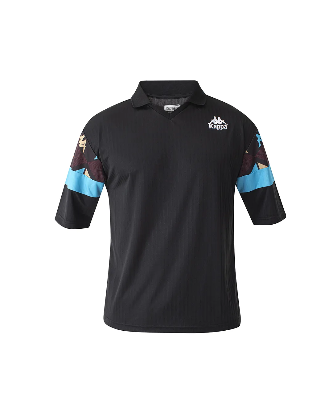 Siyah Authentic Heritage Polik Erkek Siyah-Mavi Oversize Fit Tişört