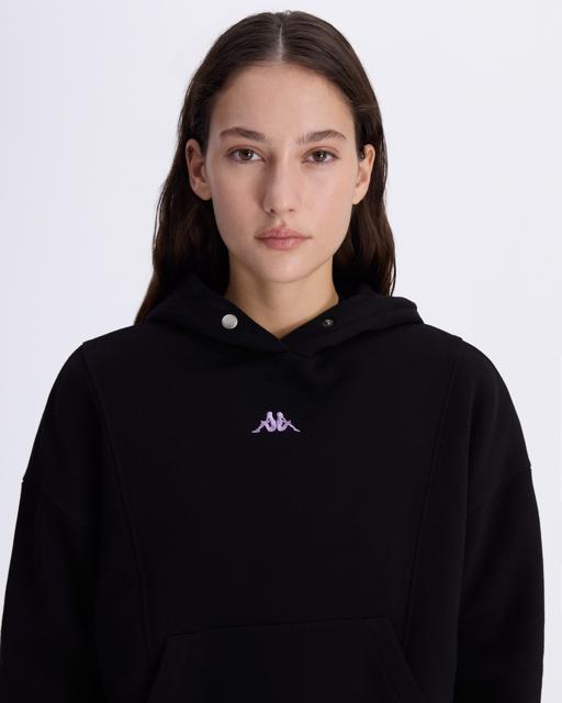 Siyah Authentic Alena Hoodie Kadın Siyah Oversize Fit Hoodie - KAPPA® Türkiye