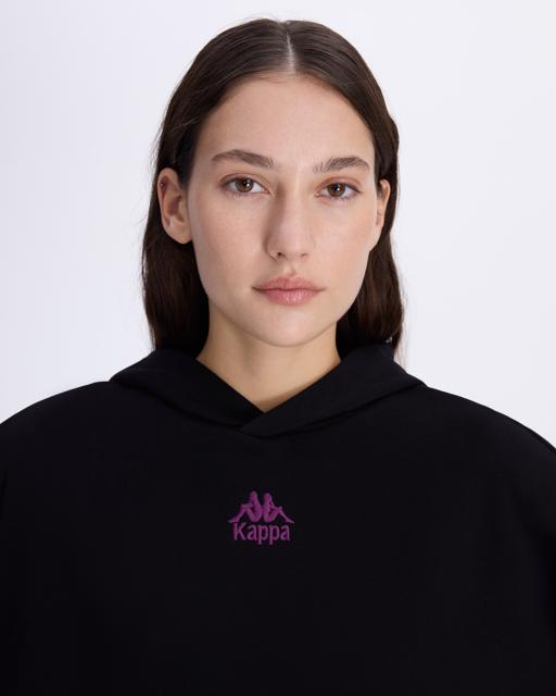 Siyah Authentic Alcott Hoodie Kadın Siyah Comfort Fit Hoodie - KAPPA® Türkiye