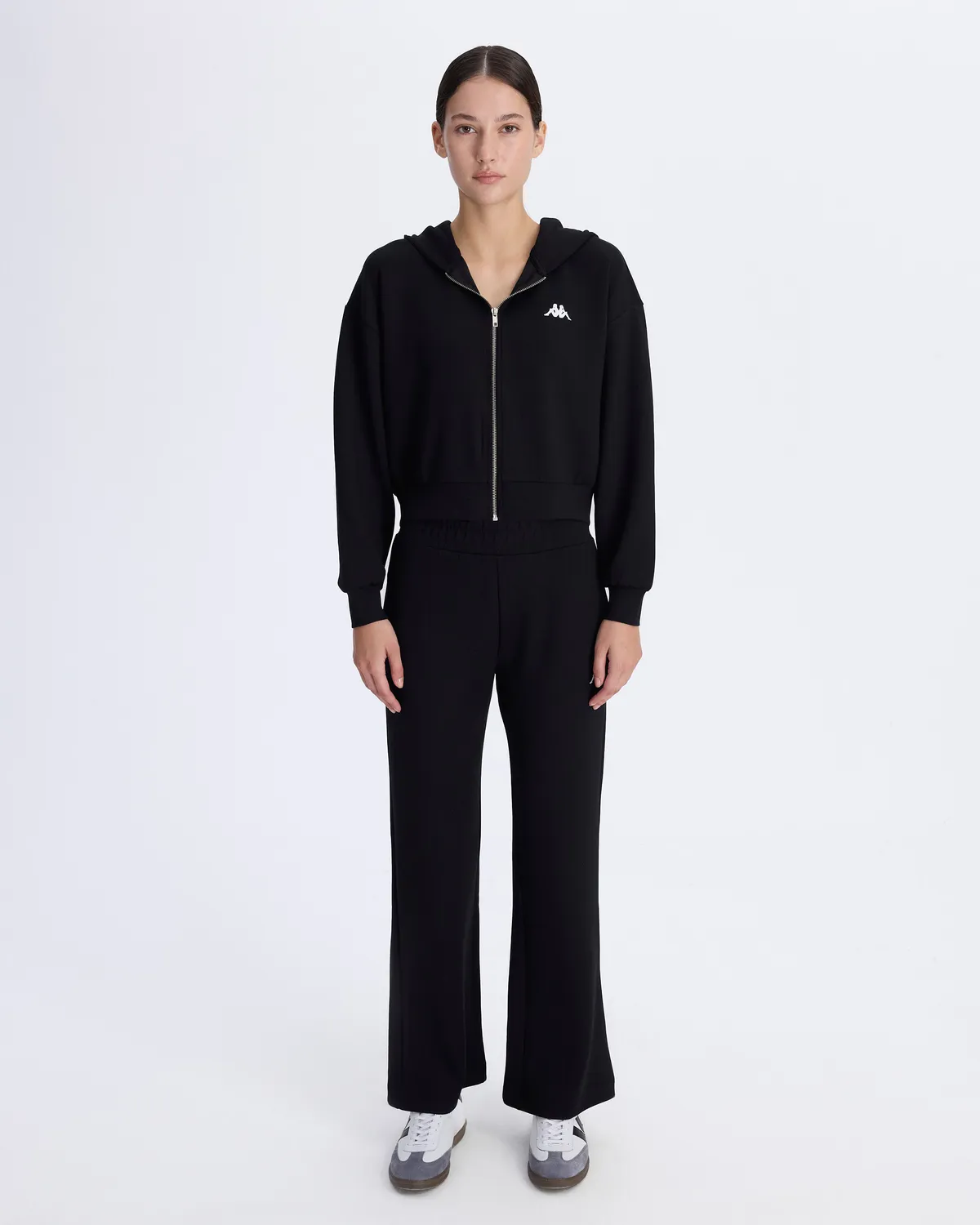 Siyah Belen Kadın Siyah Comfort Fit Fermuarlı Eşofman Üstü