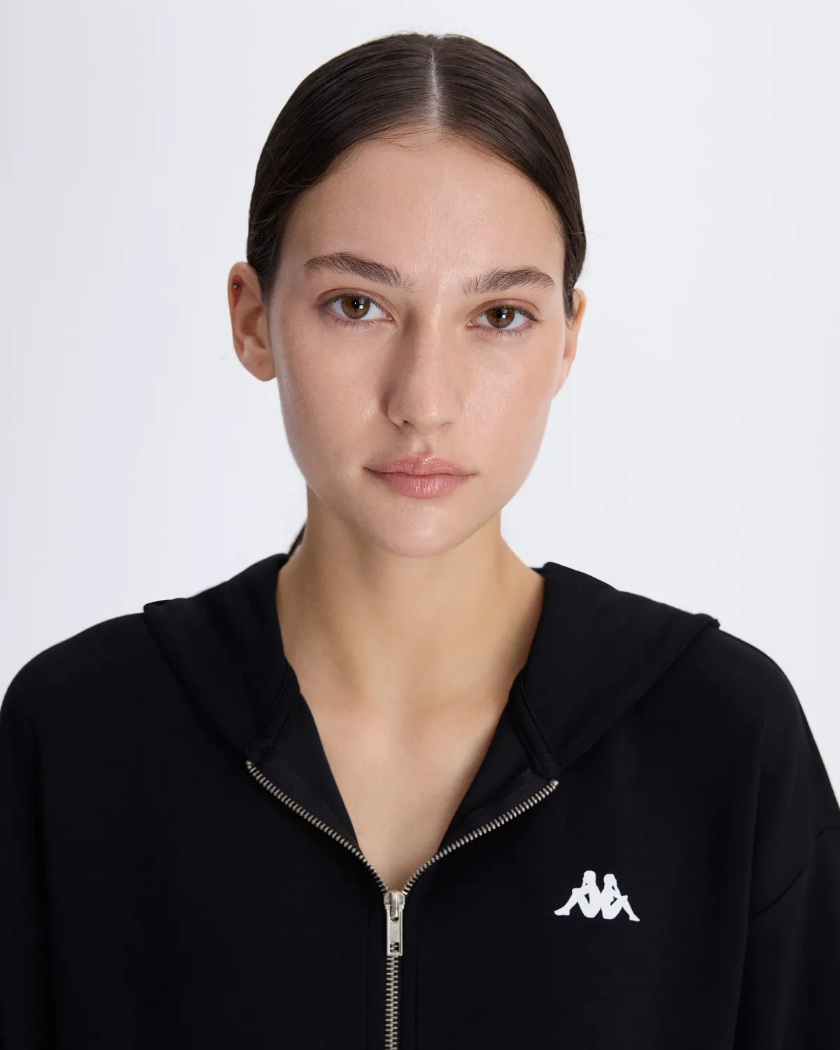 Siyah Belen Kadın Siyah Comfort Fit Fermuarlı Eşofman Üstü