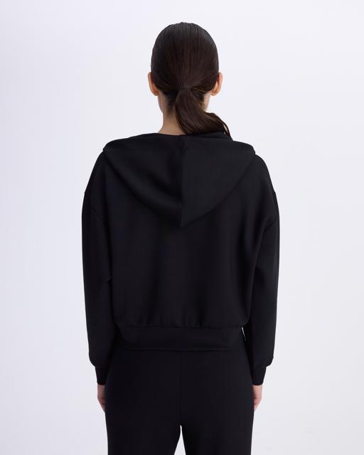 Siyah Belen Kadın Siyah Comfort Fit Fermuarlı Eşofman Üstü - KAPPA® Türkiye