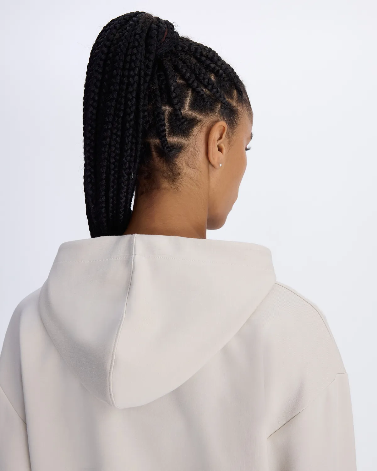 Beyaz Belen Kadın Taş Rengi Comfort Fit Fermuarlı Eşofman Üstü