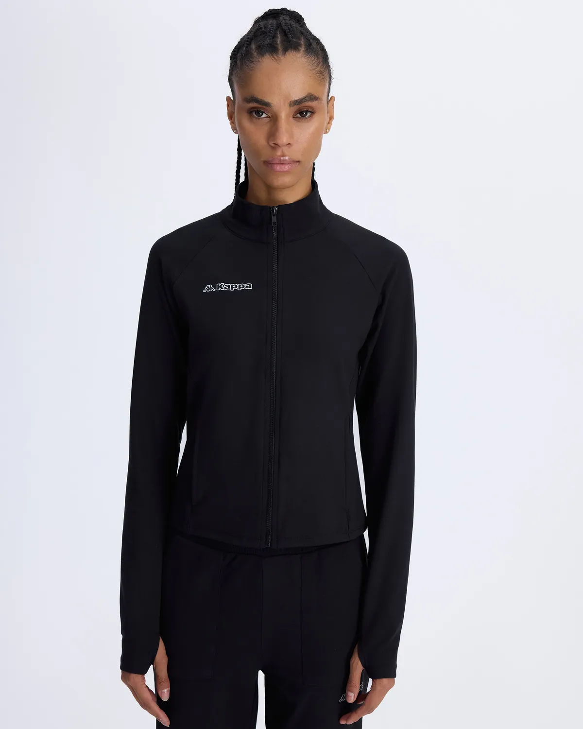 Siyah Berry Full Zip Kadın Siyah Regular Fit Fermuarlı Eşofman Üstü