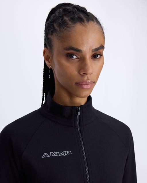 Siyah Berry Full Zip Kadın Siyah Regular Fit Fermuarlı Eşofman Üstü - KAPPA® Türkiye