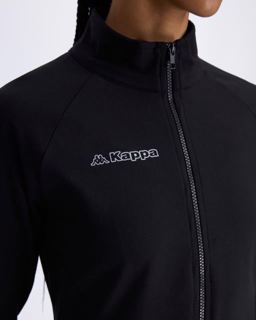 Siyah Berry Full Zip Kadın Siyah Regular Fit Fermuarlı Eşofman Üstü - KAPPA® Türkiye