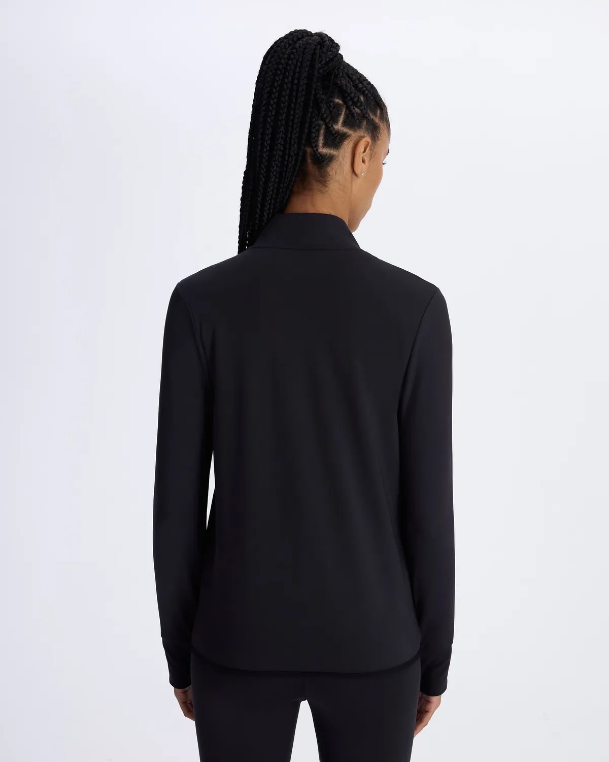 Siyah Berly Full Zip Kadın Siyah Skin Fit Fermuarlı Eşofman Üstü