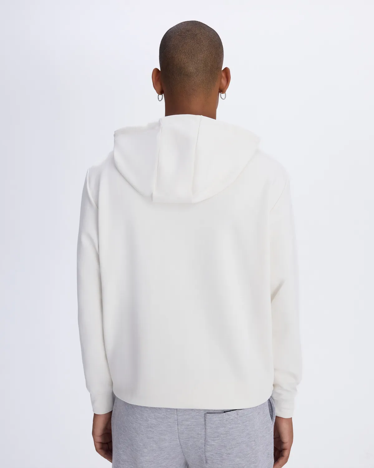 Beyaz Logo Brian Hoodie Erkek Beyaz Regular Fit Hoodie