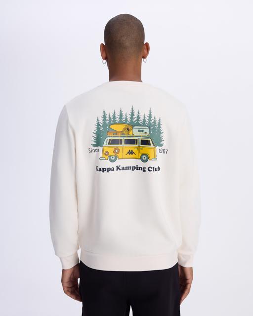 Beyaz Authentic Graphik Pyke Unisex Beyaz Regular Fit Sweatshirt - KAPPA® Türkiye