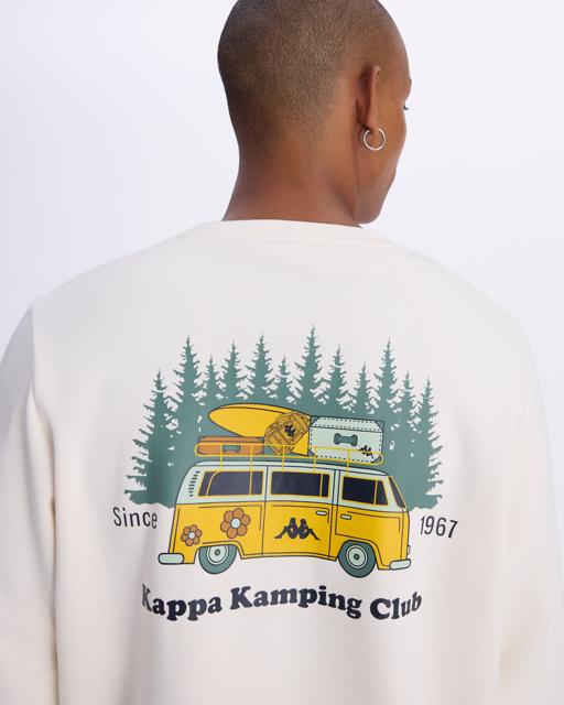 Beyaz Authentic Graphik Pyke Unisex Beyaz Regular Fit Sweatshirt - KAPPA® Türkiye