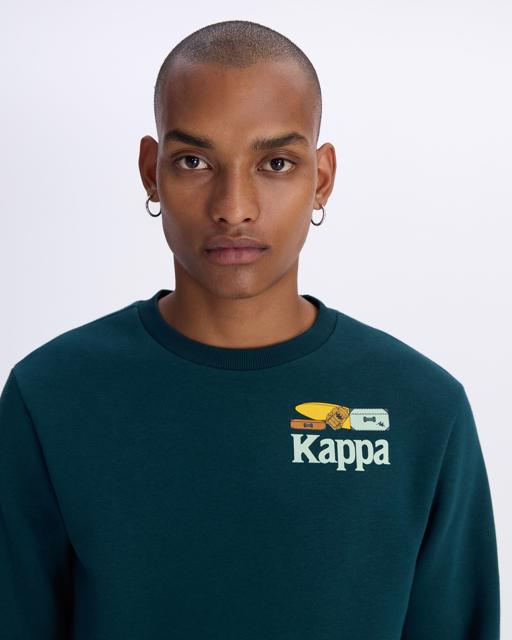 Yeşil Authentic Graphik Pyke Unisex Petrol Yeşili Regular Fit Sweatshirt - KAPPA® Türkiye